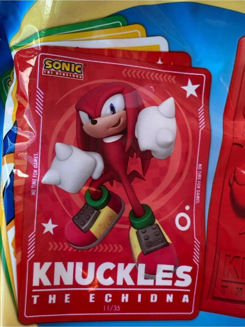 Knuckles Sonic the Hedgehog Wendy’s includes 5 trading cards & case NEW